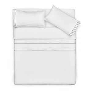 Biele predĺžené obliečky na dvojlôžko z bavlneného perkálu 240x260 cm Cintia – Kave Home