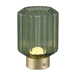 Zelená/v zlatej farbe LED stolová lampa so stmievačom so skleneným tienidlom (výška  19,5 cm) Lord – Trio