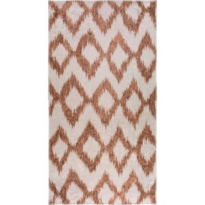 Biely/oranžový prateľný koberec behúň 80x200 cm - Vitaus