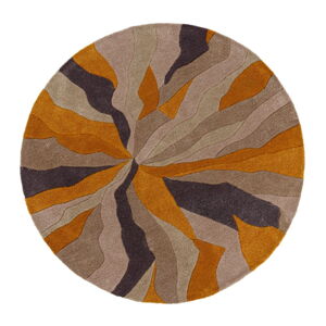 Žltý koberec Flair Rugs Splinter, ⌀ 135 cm
