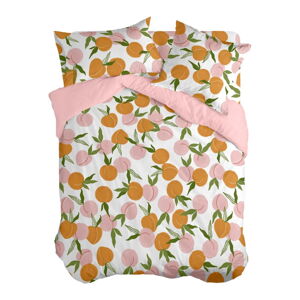 Oranžová/ružová obliečka na perinu na jednolôžko 140x200 cm Peach fruits – Aware
