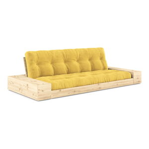 Žltá menčestrová rozkladacia pohovka 244 cm Base – Karup Design