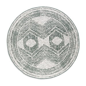 Zelený/krémovobiely okrúhly vonkajší koberec ø 140 cm Gemini – Elle Decoration