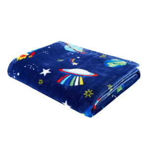 Tmavomodrá detská deka z mikroplyšu 130x170 cm Lost in Space – Catherine Lansfield