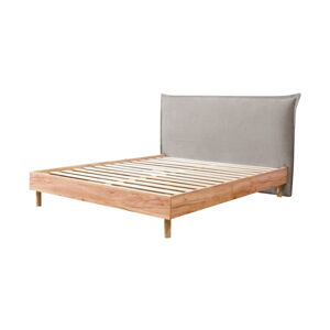 Svetlosivá/v prírodnej farbe dvojlôžková posteľ s roštom 160x200 cm Charlie – Bobochic Paris