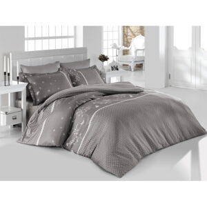 Sivé posteľné obliečky z bavlneného saténu Primacasa by Türkiz Azara, 135 x 200 cm