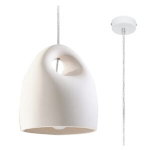 Biele závesné svietidlo s keramickým tienidlom ø 25 cm Sativa – Nice Lamps