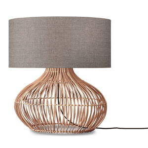Stolová lampa s textilným tienidlom v béžovo-prírodnej farbe (výška 60 cm) Kalahari – Good&Mojo