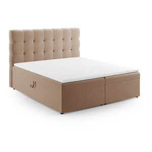 Svetlohnedá boxspring posteľ s úložným priestorom 180x200 cm Bali – Cosmopolitan Design