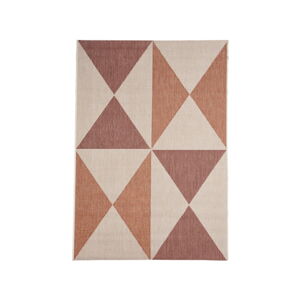 Béžovo-oranžový vonkajší koberec Floorita Geo, 135 × 190 cm