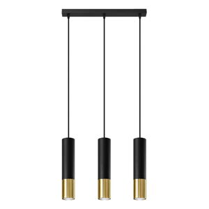 Závesné svietidlo s kovovým tienidlom v čierno-zlatej farbe 45x6 cm Longbot - Nice Lamps