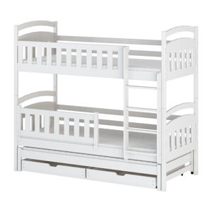 Biela poschodová detská posteľ s úložným priestorom 70x160 cm Blanka - Lano Meble