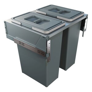 Sivý plastový odpadkový kôš na triedený odpad/vstavaný 70 l Block 2.0 – Elletipi