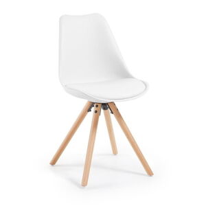 Biela stolička s bukovými nohami loomi.design Lumos