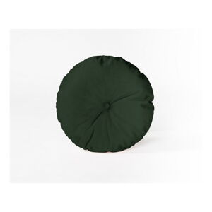 Okrúhly dekoračný vankúš so zamatovým poťahom Velvet Atelier Dark Green, ⌀ 35 cm