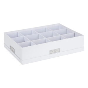Biely úložný box s 12 priehradkami Bigso Box of Sweden Jakob, 31 x 43 cm