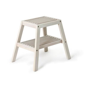 Sivá stolička z dubového dreva Wireworks Slatted Stool