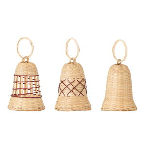 Súprava 3 bambusových závesných dekorácií Bloomingville Akon
