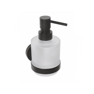 Čierny sklenený nástenný dávkovač mydla Sapho X-Round, 200 ml