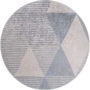 Sivý umývateľný okrúhly koberec ø 80 cm Yuvarlak – Vitaus