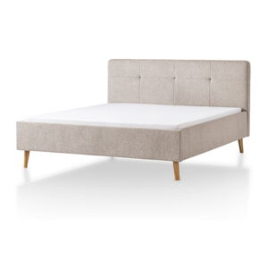Sivá/hnedá čalúnená dvojlôžková posteľ 180x200 cm Smart – Meise Möbel