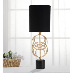 Čierna/v zlatej farbe stolová lampa s textilným tienidlom (výška  58,5 cm) Circly – Mauro Ferretti