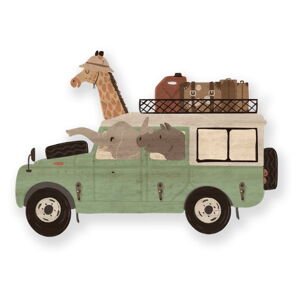Zelený detský nástenný vešiak Safari Van - Little Nice Things