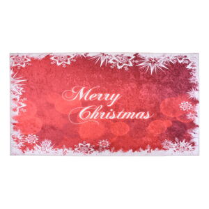 Bielo-červený koberec Vitaus Merry Christmas, 50 × 80 cm