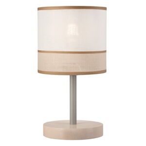 Svetlohnedá stolová lampa s textilným tienidlom (výška  30 cm) Andrea – LAMKUR