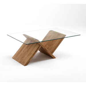 Konferenčný stolík so sklenenou doskou v prírodnej farbe 120x70 cm Ole – Tomasucci