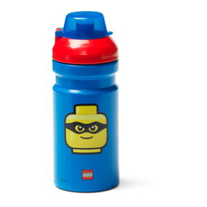 Modrá fľaša na vodu s červeným vekom LEGO® Iconic, 390 ml