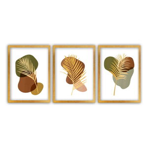 Súprava 3 obrazov Vavien Artwork Palm, 35 x 45 cm