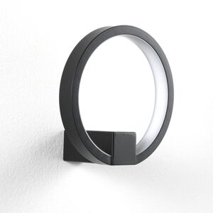 Čierne nástenné svietidlo Tomasucci Ring, ø 15 cm