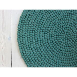 Zelený guľôčkový vlnený koberec Wooldot Ball rugs, ⌀ 90 cm