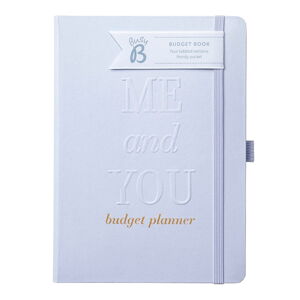 Zápisník v striebornej farbe na svadobný rozpočet Busy B