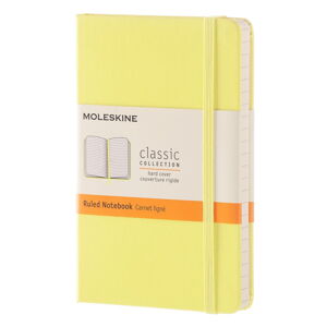 Žltý linajkový zápisník v pevnej väzbe Moleskine Daisy, 192 strán