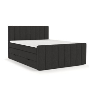 Čierna boxspring posteľ s úložným priestorom 200x200 cm Ruby – Maison de Rêve