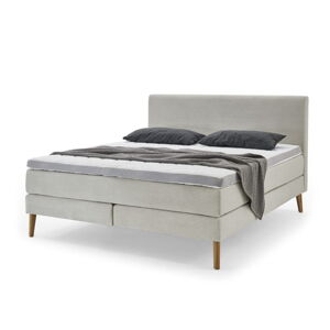 Béžová čalúnená dvojlôžková posteľ 180x200 cm Linea - Meise Möbel