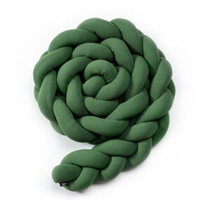 Zelený bavlnený pletený mantinel do postieľky ESECO, dĺžka 360 cm