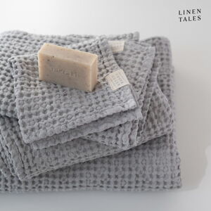 Svetlo šedý uterák 50x70 cm Honeycomb - Linen Tales