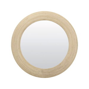 Nástenné zrkadlo s ratanovým rámom ø 109,5 cm Piedre – Light & Living