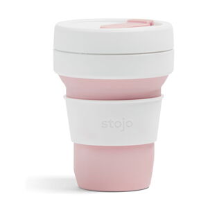 Bielo-ružový skladací hrnček Stojo Pocket Cup Rose, 355 ml