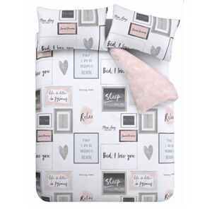 Ružovo-biele obliečky na dvojlôžko 200x200 cm Sleep Dreams – Catherine Lansfield