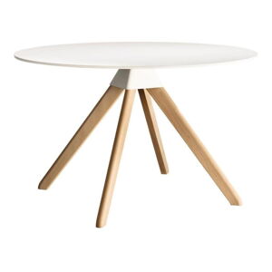 Biely jedálenský stôl s podnožím z bukového dreva Magis Cuckoo, ø 120 cm