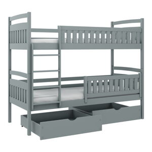 Šedá poschodová detská posteľ s úložným priestorom 70x160 cm Ignas - Lano Meble