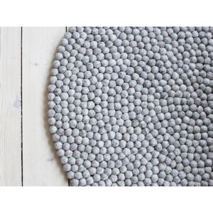 Pieskovohnedý guľôčkový vlnený koberec Wooldot Ball rugs, ⌀ 120 cm