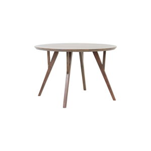 Hnedý okrúhly jedálenský stôl s doskou z akácie ø 140 cm Quenza – Light & Living