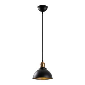 Čierne závesné svietidlo s kovovým tienidlom ø 21 cm Varzan – Opviq lights