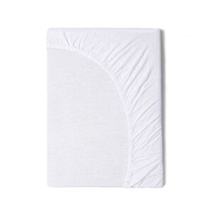 Detská biela bavlnená elastická plachta Good Morning, 70 x 140/150 cm