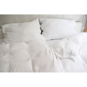 Biele mušelínové obliečky na dvojlôžko 200x200 cm Plain Muslin – Butter Kings